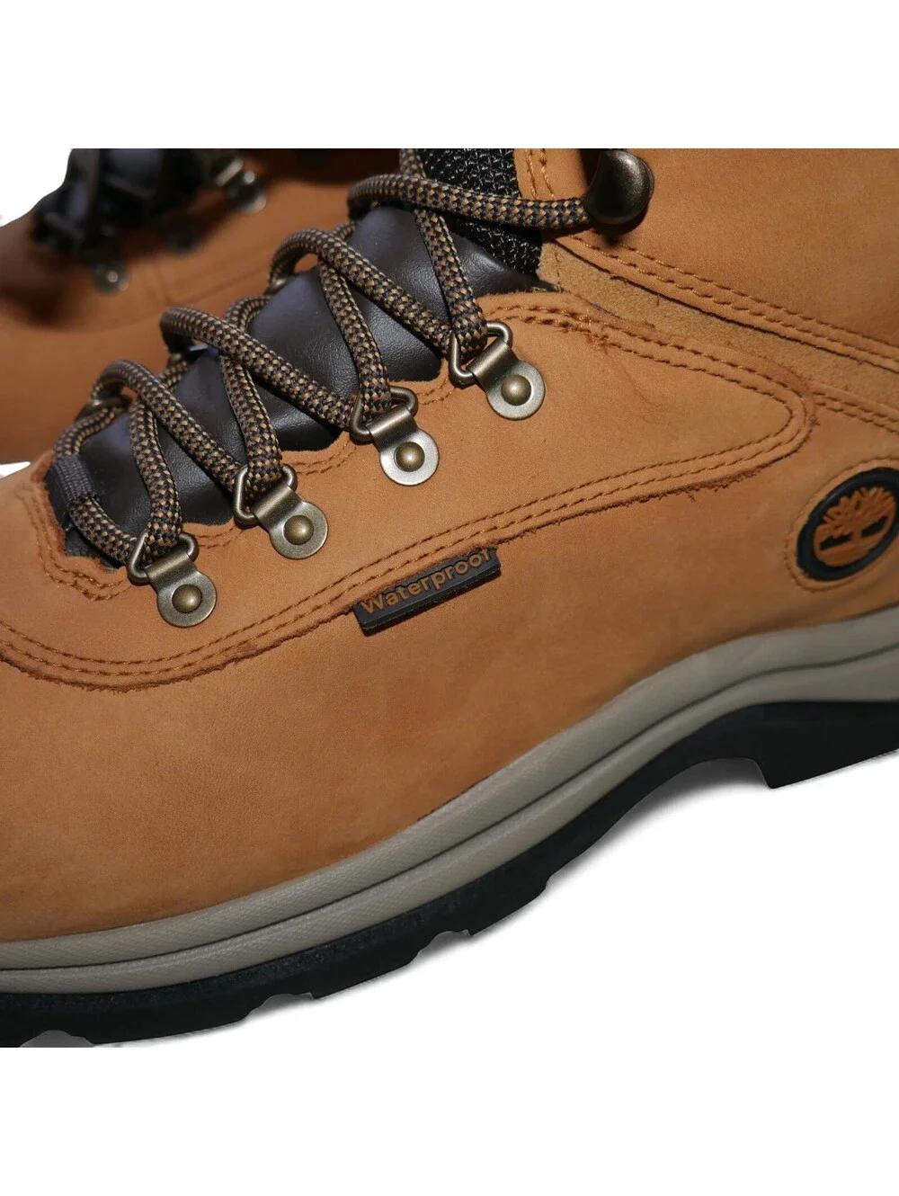 NEW Timberland Mens Size 13 Waterproof Hiking Boots Wheat Nubuck White Ledge
